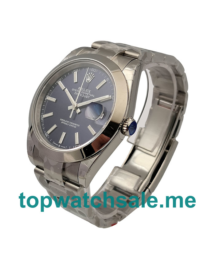 UK Blue Dials Steel Rolex Datejust 126300 Replica Watches