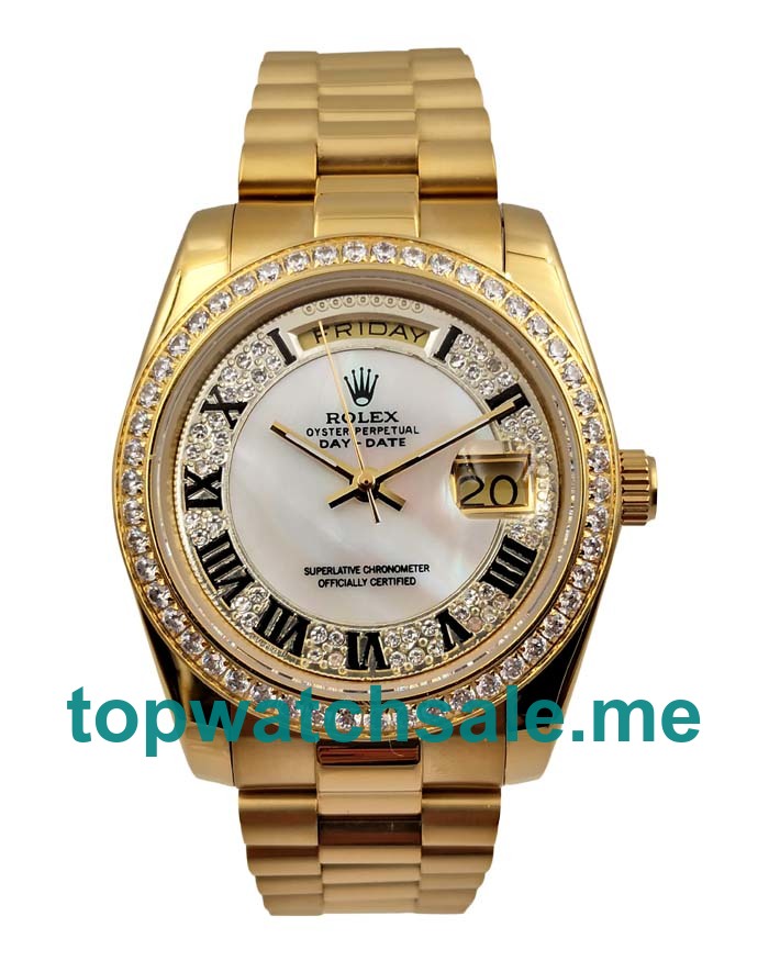 UK Mother-of-pearl Dials Gold Rolex Day-Date 118388 Replica Watches