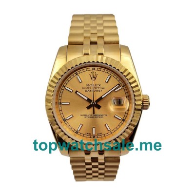 UK Champagne Dials Gold Rolex Datejust 116238 Replica Watches