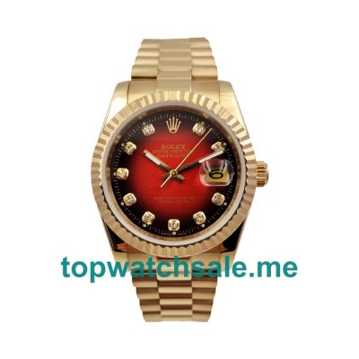 UK Red Dials Gold Rolex Datejust 16238 Replica Watches