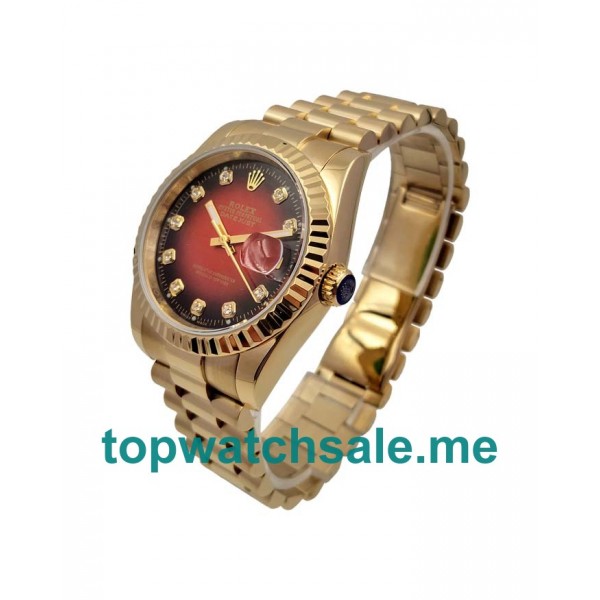 UK Red Dials Gold Rolex Datejust 16238 Replica Watches