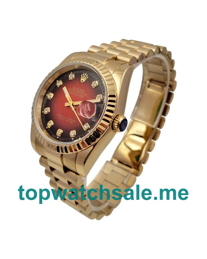 UK Red Dials Gold Rolex Datejust 16238 Replica Watches