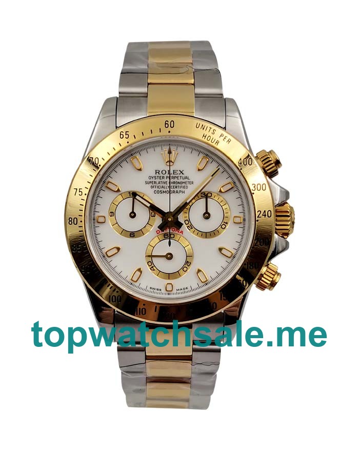 UK White Dials Steel And Gold Rolex Daytona 116523 Replica Watches