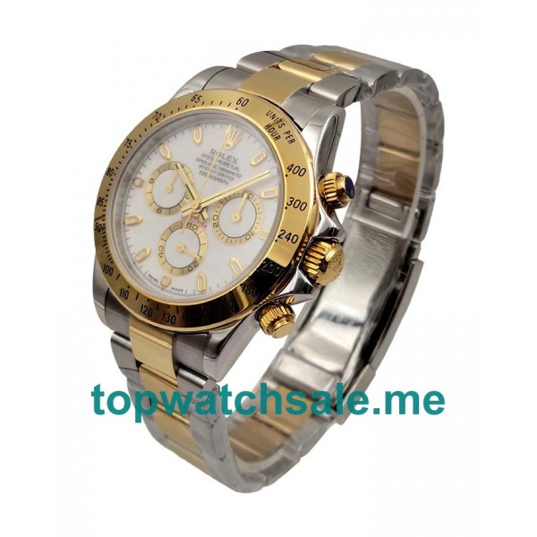 UK White Dials Steel And Gold Rolex Daytona 116523 Replica Watches