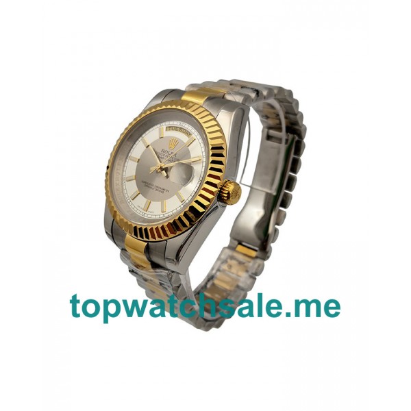 UK White And Gray Dials Steel And Gold Rolex Day-Date 218238 Replica Watches