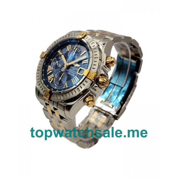 UK Blue Dials Steel And Gold Breitling Chronomat Evolution B13356 Replica Watches