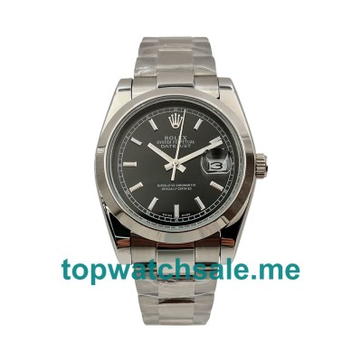 UK Black Dials Steel Rolex Datejust 116200 Replica Watches