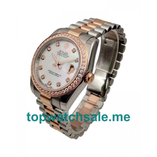 UK White Mother-of-pearl Dials Steel And Rose Gold Rolex Datejust 126281 Replica Watches