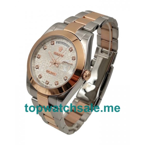 UK Silver Dials Steel And Rose Gold Rolex Day-Date 218206 Replica Watches