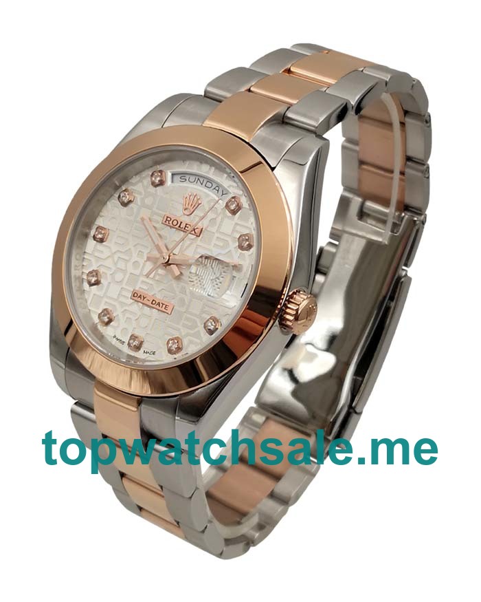 UK Silver Dials Steel And Rose Gold Rolex Day-Date 218206 Replica Watches