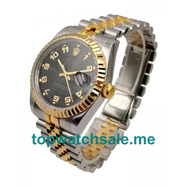 UK Black Dials Steel And Gold Rolex Datejust 116233 Replica Watches