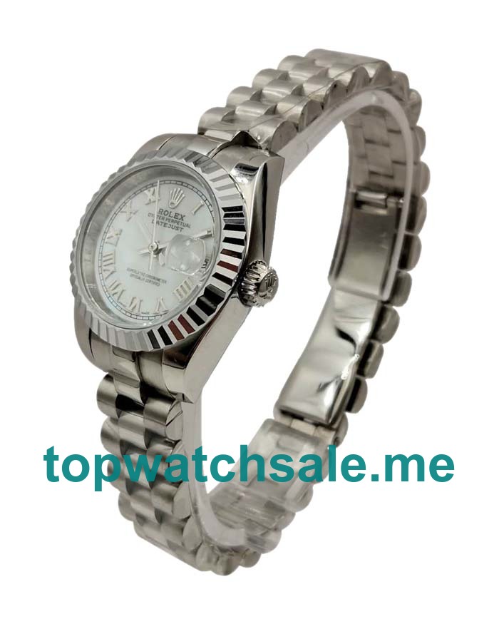 UK White Dials Steel Rolex Lady-Datejust 79174 Replica Watches