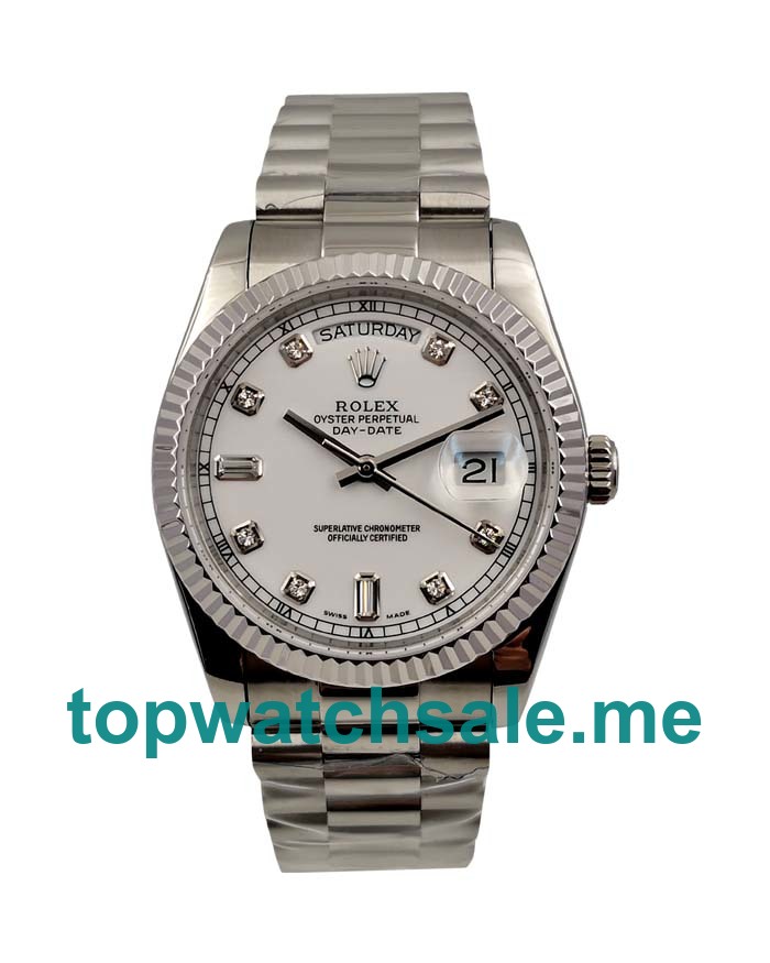 UK White Dials Steel Rolex Day-Date 118239 Replica Watches