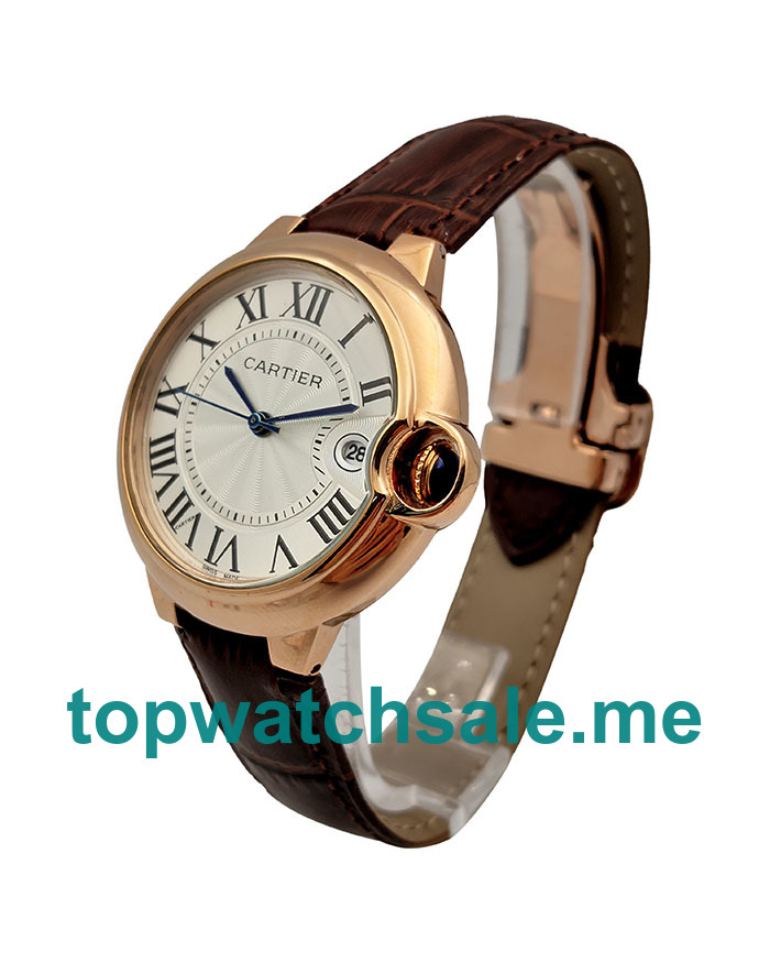 UK Silver Dials Rose Gold Cartier Ballon Bleu WGBB0009 Replica Watches