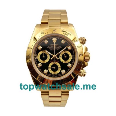 UK Black Dials Gold Rolex Daytona 116528 Replica Watches