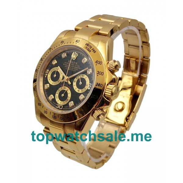 UK Black Dials Gold Rolex Daytona 116528 Replica Watches