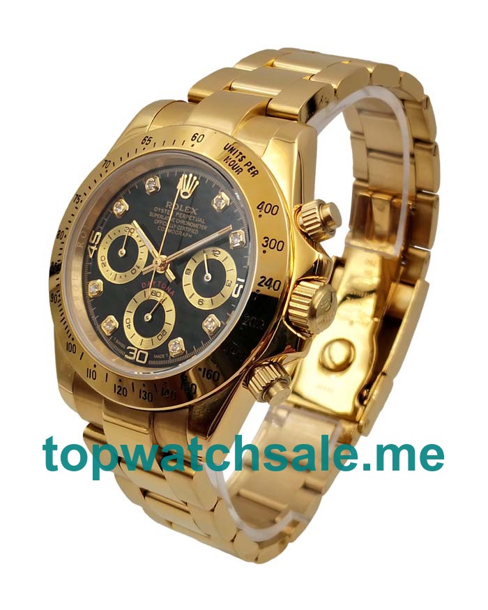 UK Black Dials Gold Rolex Daytona 116528 Replica Watches