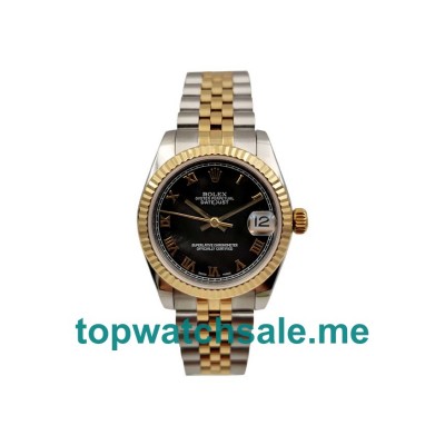 UK Black Dials Steel And Gold Rolex Datejust 178273 Replica Watches