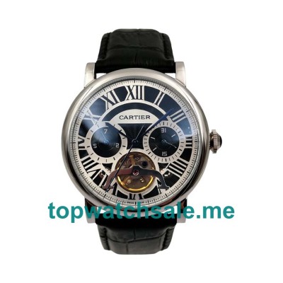 UK Black Dials Steel Cartier Rotonde W1580007 Replica Watches