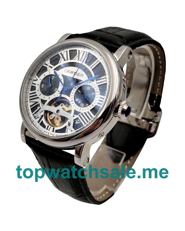 UK Black Dials Steel Cartier Rotonde W1580007 Replica Watches