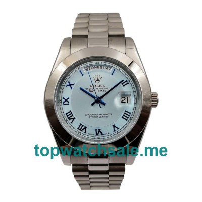 UK Ice Blue Dials Steel Rolex Day-Date 218206 Replica Watches