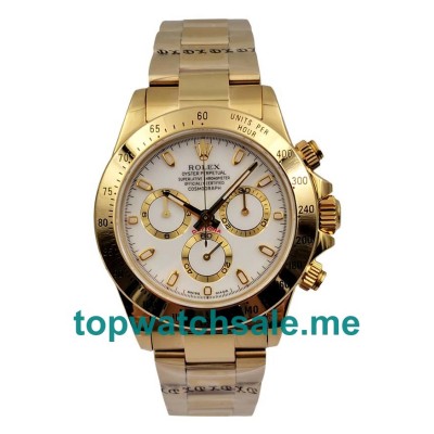 UK White Dials Gole Rolex Daytona 116528 Replica Watches