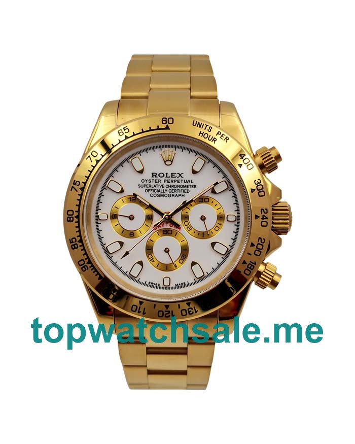 UK White Dials Gold Rolex Daytona 116508 Replica Watches