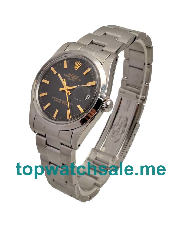 UK Black Dials Steel Rolex Oyster Perpetual Date 115200 Replica Watches