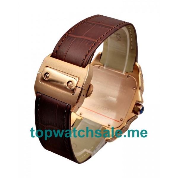 UK White Dials Rose Gold Cartier Santos WM502151 Replica Watches