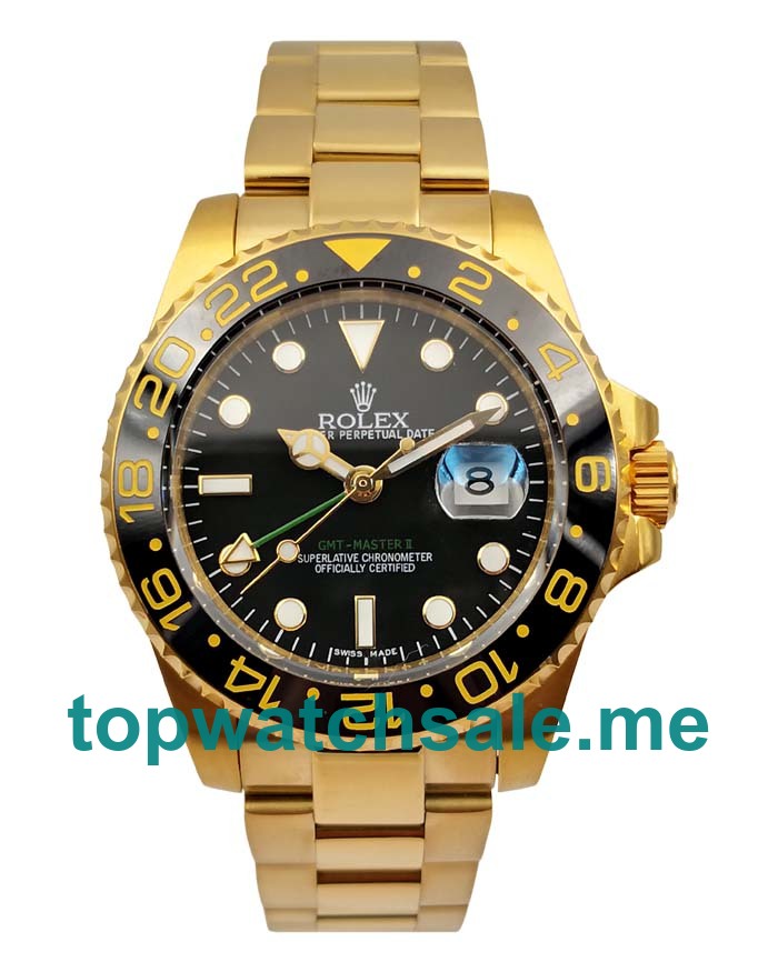 UK Black Dials Gold Rolex GMT-Master II 116718 LN Replica Watches