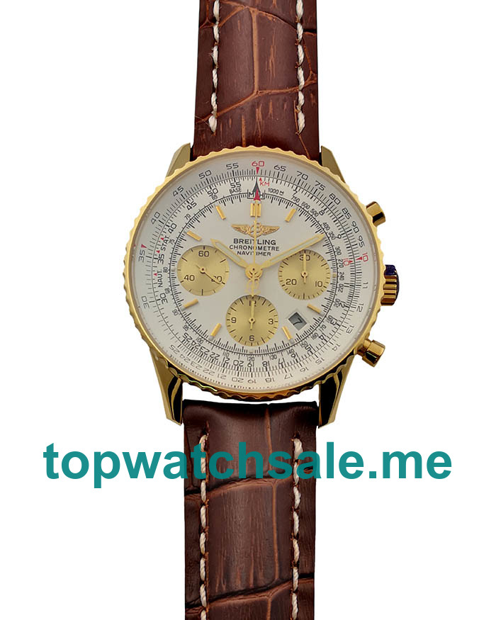 UK White Dials Gold Breitling Navitimer D23322 Replica Watches