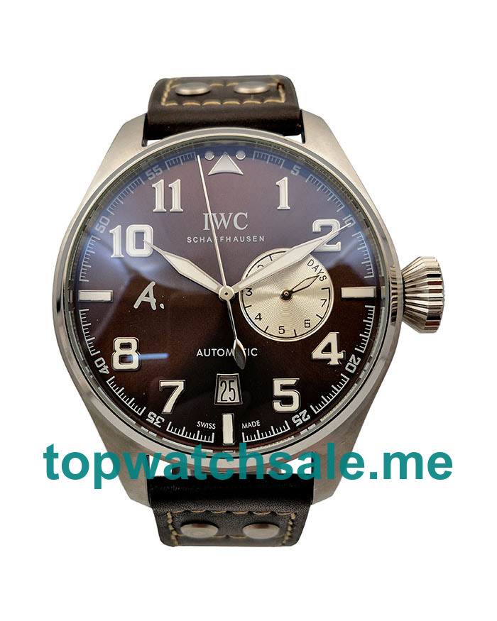 UK Brown Dials Steel IWC Pilots Replica Watches IW500422