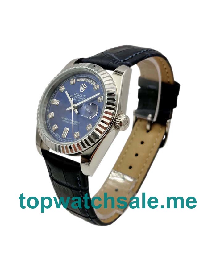 UK Blue Dials White Gold Rolex Day-Date 118139 Replica Watches