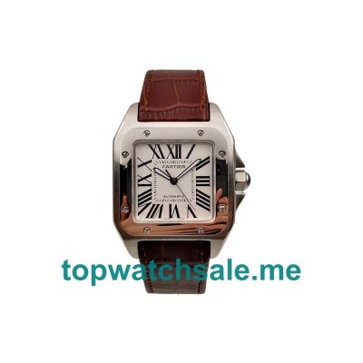 UK White Dials Steel Cartier Santos 100 W20106X8 Replica Watches