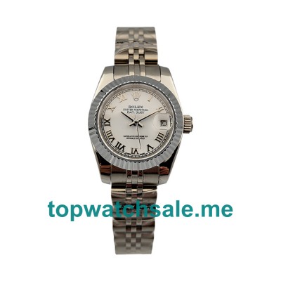 UK White Dials Steel And White Gold Rolex Lady-Datejust 179174 Replica Watches