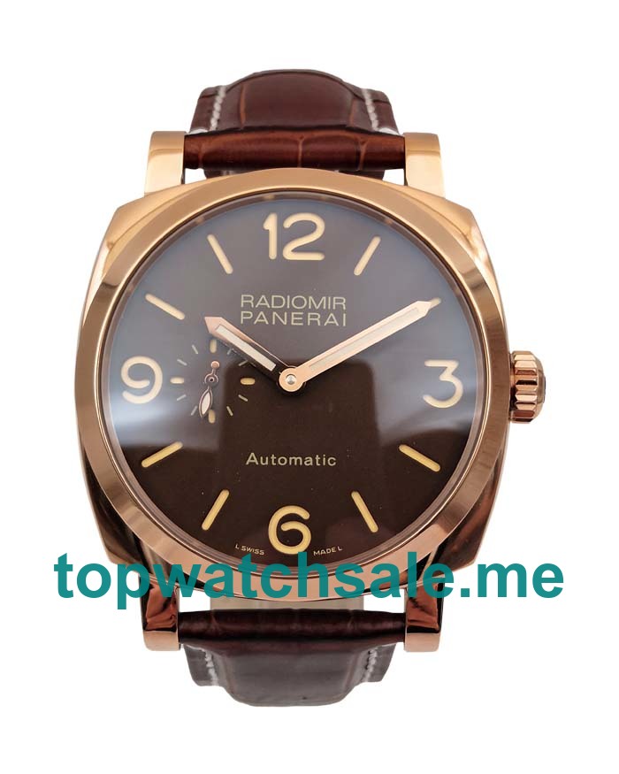 UK Brown Dials Red Gold Panerai Radiomir PAM00515 Replica Watches