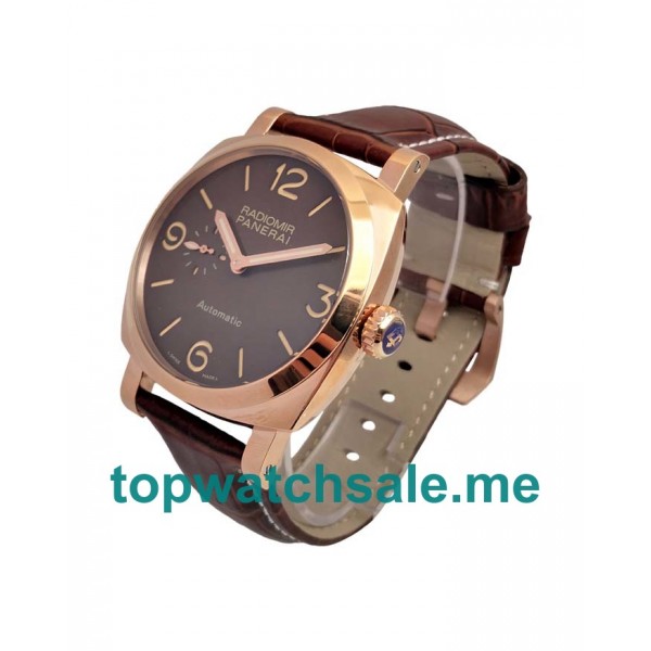 UK Brown Dials Red Gold Panerai Radiomir PAM00515 Replica Watches