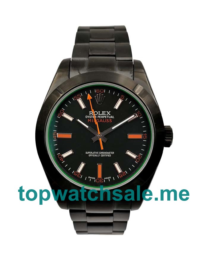 UK Black Dials Black Steel Rolex Milgauss 116400 GV Replica Watches