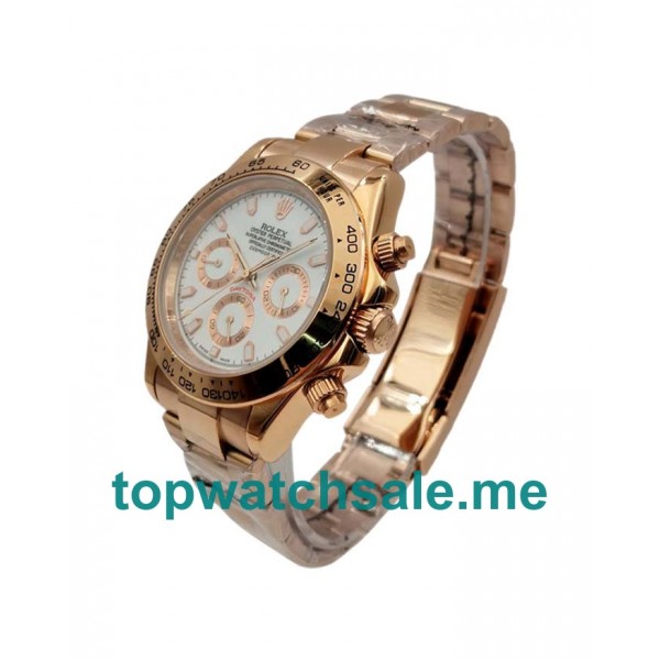 UK Ivory Dials Rose Gold Rolex Daytona 116505 Replica Watches