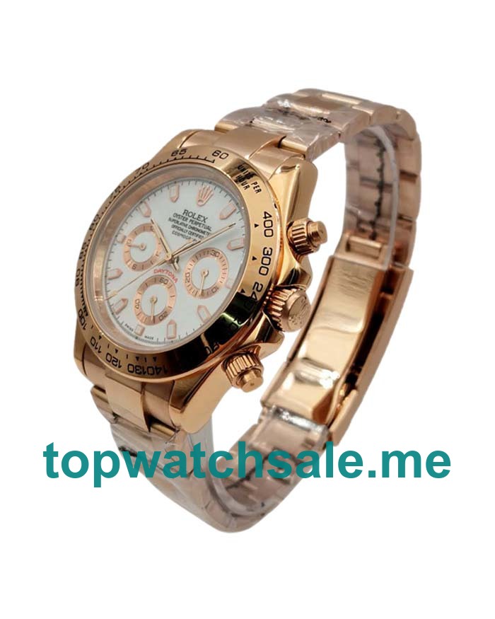 UK Ivory Dials Rose Gold Rolex Daytona 116505 Replica Watches