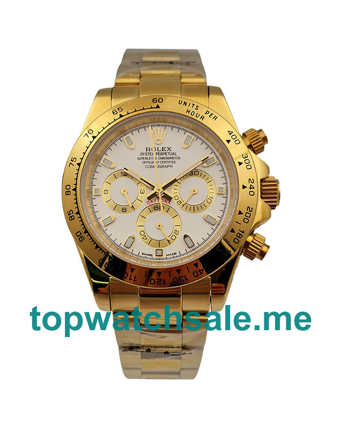 UK White Dials Gold Rolex Daytona 116528 Replica Watches