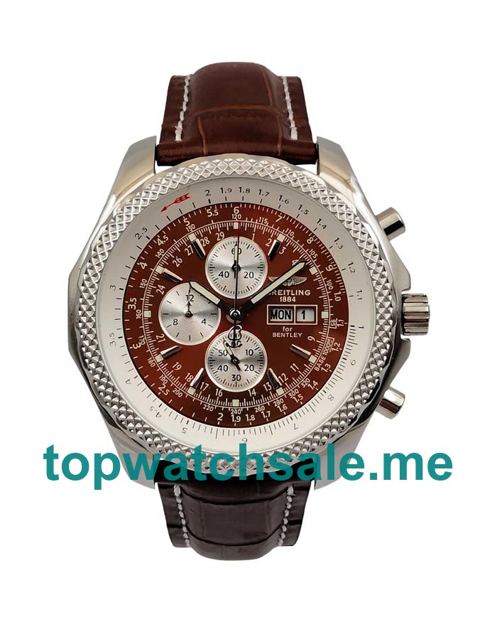 UK Burgundy Dials Steel Breitling Bentley GT A13362 Replica Watches