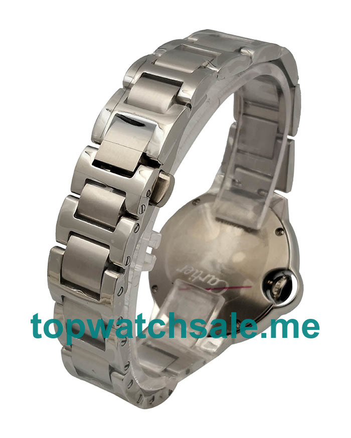 UK Silver Dials Steel Cartier Ballon Bleu WE902074 Replica Watches