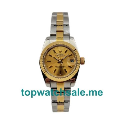 UK Champagne Dials Steel And Gold Rolex Lady-Datejust 76193 Replica Watches