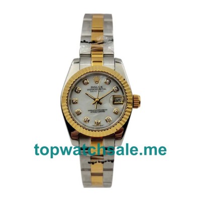 UK White Dials Steel And Gold Rolex Lady-Datejust 179173 Replica Watches