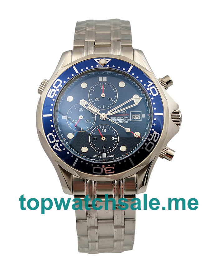 UK Blue Dials Steel Omega Seamaster Chrono Diver 2225.80.00 Replica Watches