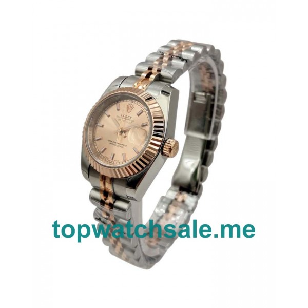 UK Pink Dials Steel And Rose Gold Rolex Lady-Datejust 179171 Replica Watches