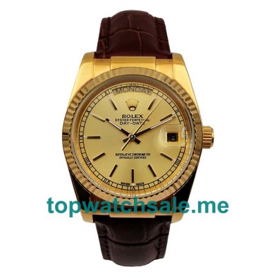 UK Champagne Dials Gold Rolex Day-Date 18038 Replica Watches