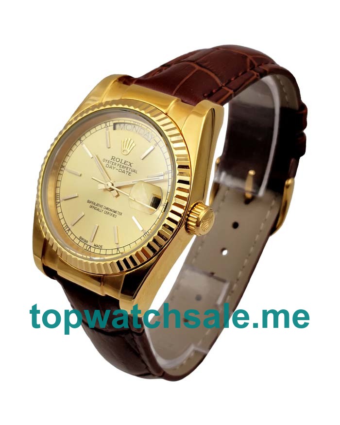 UK Champagne Dials Gold Rolex Day-Date 18038 Replica Watches