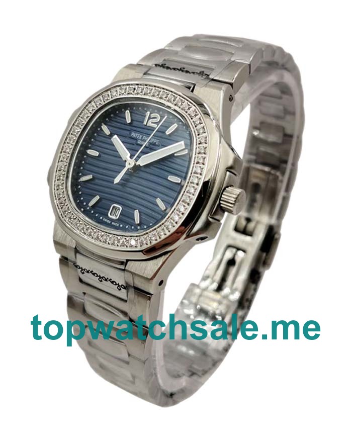 UK Blue Mother Of Pearl Dials Patek Philippe Nautilus 7018/1A Replica Watches